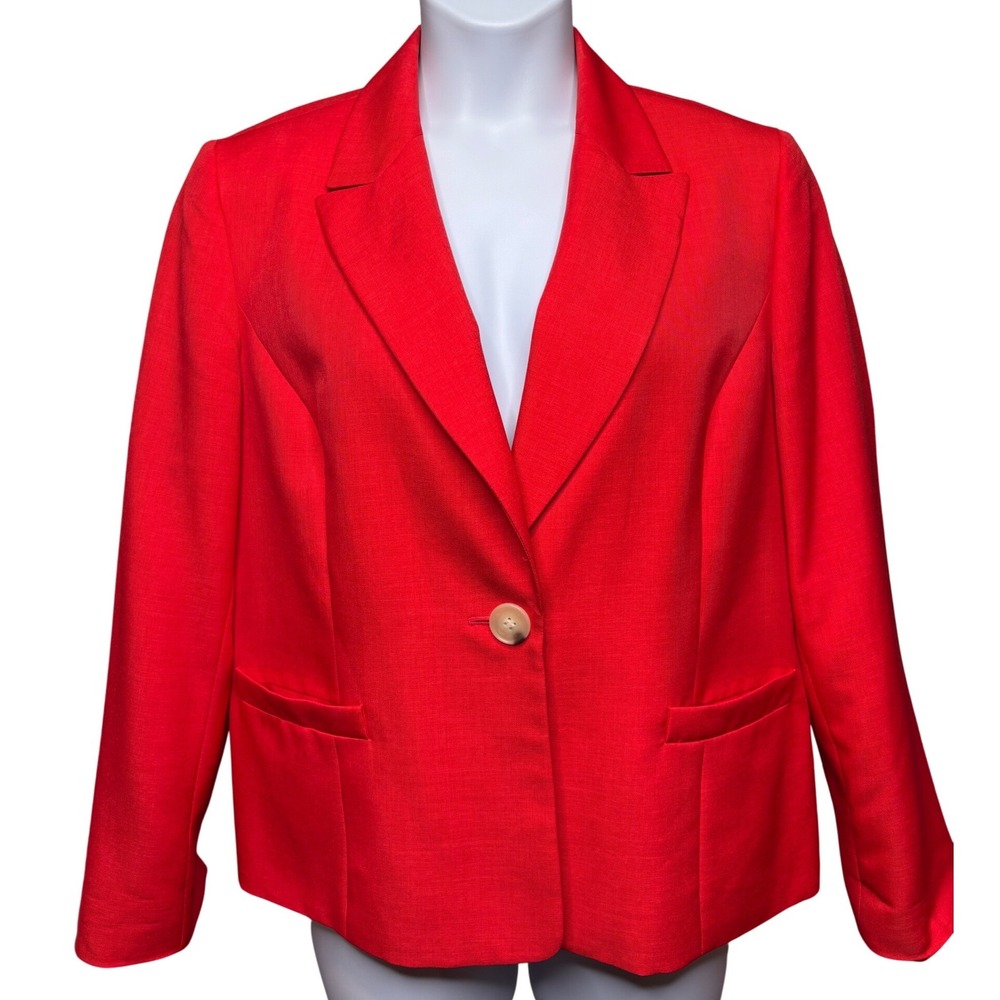 LE SUIT SEPARATES Womens Red Single Button Blazer Sz 18 Career Power Suit Chic